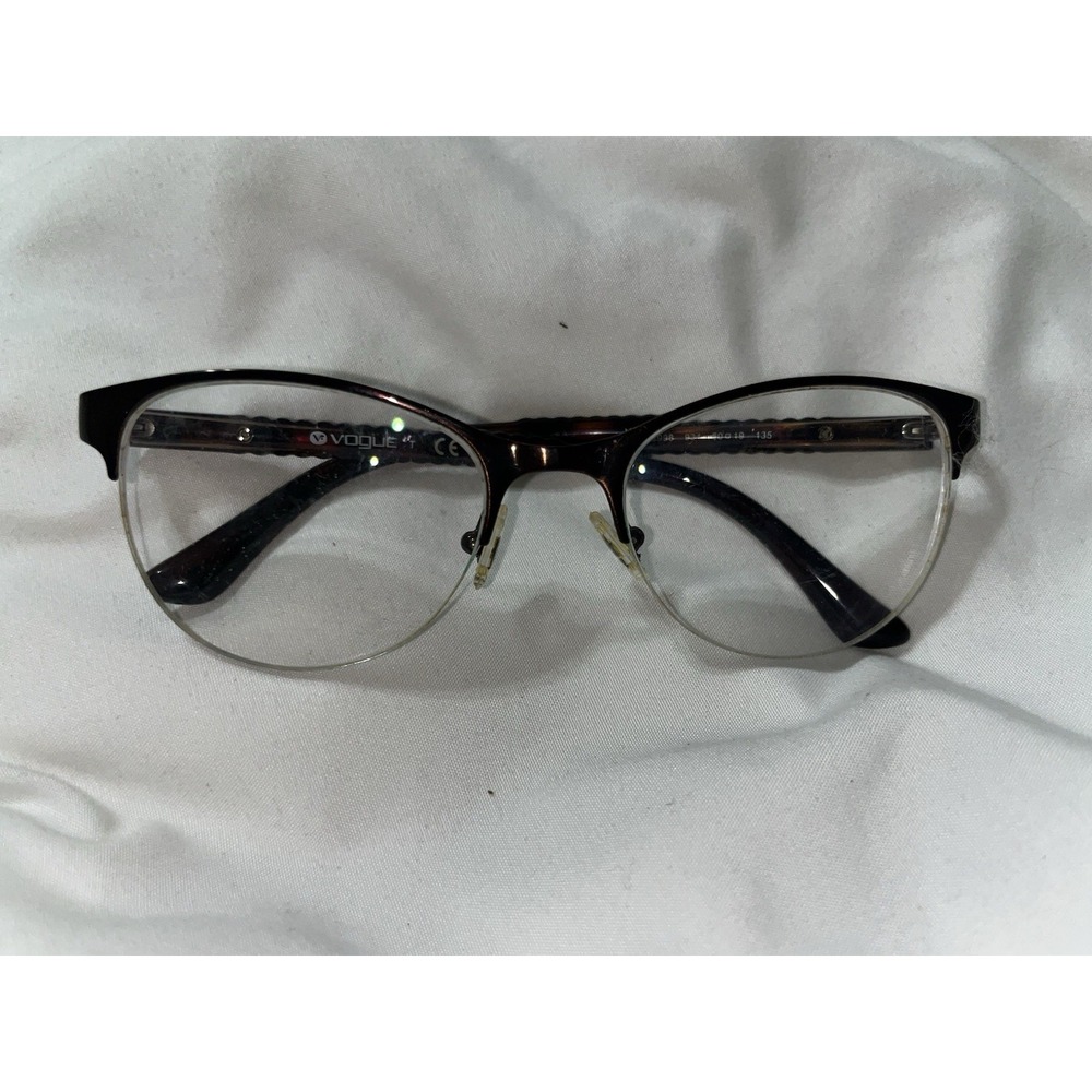 VOGUE EYEGLASSES FRAME VO 3998 934 50-19-135 BLACK TORTOISE HALF RIMLESS  Frames